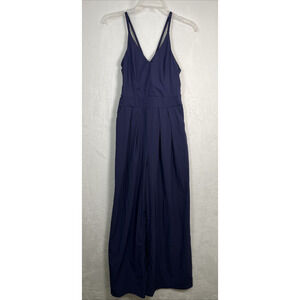 NWT Halara Breezeful Backless Side Zipper Wide Leg Jumpsuit Jumper Size Sml Navy